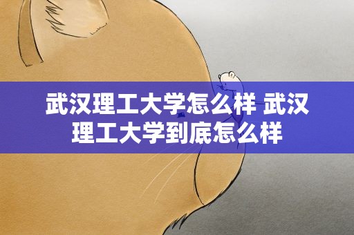武汉理工大学怎么样 武汉理工大学到底怎么样