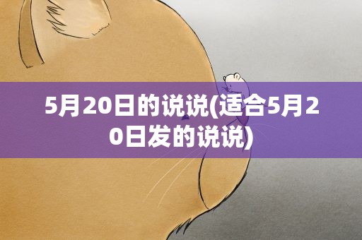 5月20日的说说(适合5月20日发的说说)