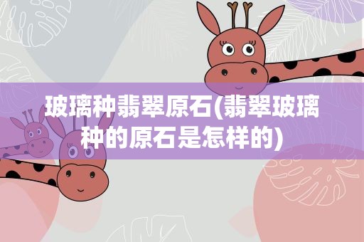 玻璃种翡翠原石(翡翠玻璃种的原石是怎样的)