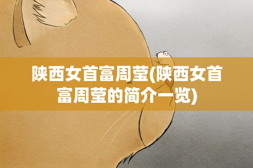陕西女首富周莹(陕西女首富周莹的简介一览)