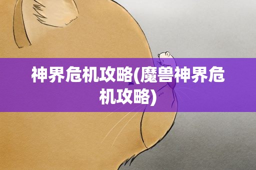 神界危机攻略(魔兽神界危机攻略)