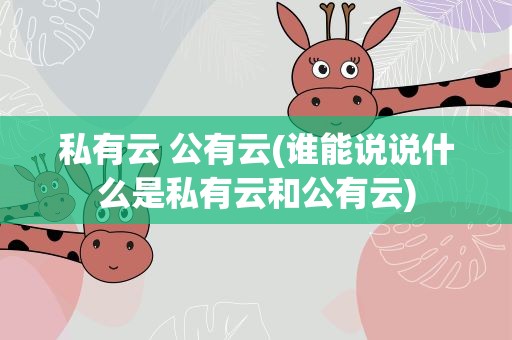 私有云 公有云(谁能说说什么是私有云和公有云)