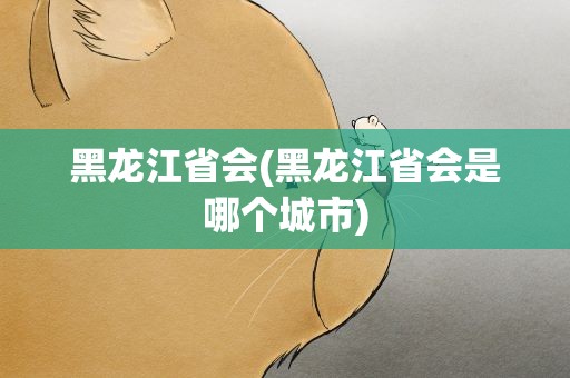 黑龙江省会(黑龙江省会是哪个城市)