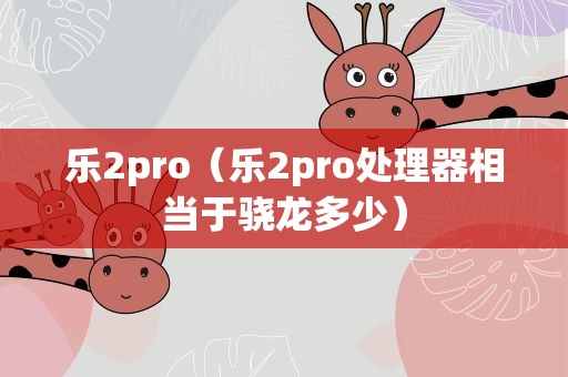 乐2pro（乐2pro处理器相当于骁龙多少）