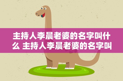 主持人李晨老婆的名字叫什么 主持人李晨老婆的名字叫什么呢