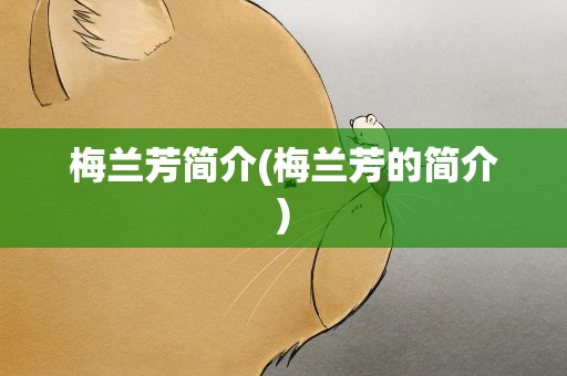 梅兰芳简介(梅兰芳的简介)