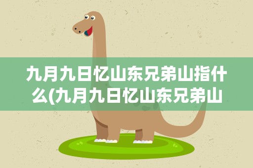 九月九日忆山东兄弟山指什么(九月九日忆山东兄弟山指什么山)