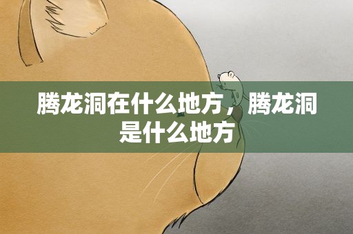 腾龙洞在什么地方，腾龙洞是什么地方