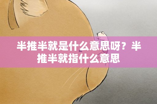 半推半就是什么意思呀？半推半就指什么意思