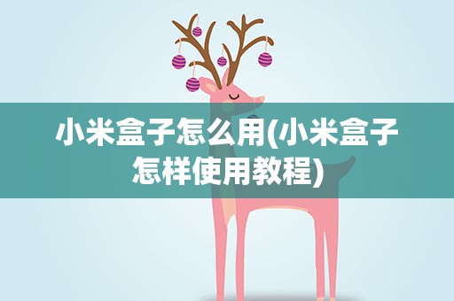 小米盒子怎么用(小米盒子怎样使用教程)