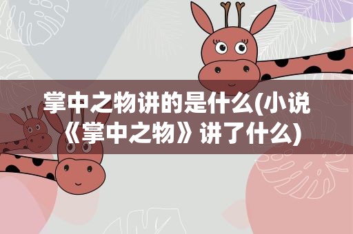掌中之物讲的是什么(小说《掌中之物》讲了什么)
