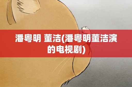 潘粤明 董洁(潘粤明董洁演的电视剧)