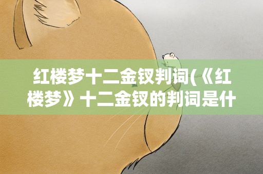 红楼梦十二金钗判词(《红楼梦》十二金钗的判词是什么)