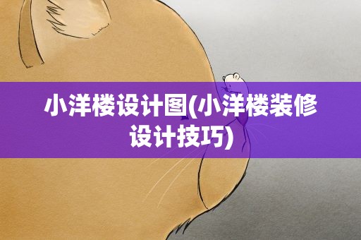 小洋楼设计图(小洋楼装修设计技巧)