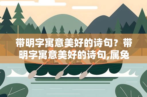 带明字寓意美好的诗句？带明字寓意美好的诗句,属兔