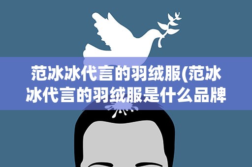 范冰冰代言的羽绒服(范冰冰代言的羽绒服是什么品牌)