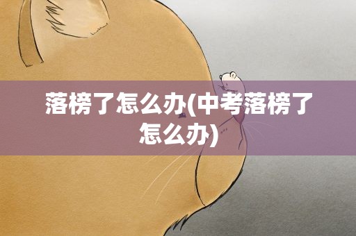 落榜了怎么办(中考落榜了怎么办)