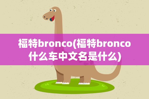 福特bronco(福特bronco什么车中文名是什么)