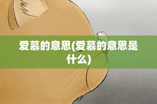 爱慕的意思(爱慕的意思是什么)