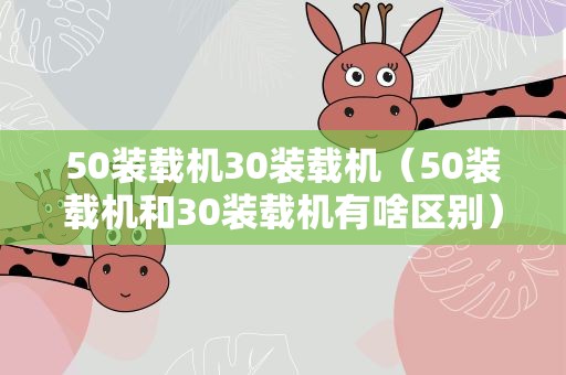 50装载机30装载机（50装载机和30装载机有啥区别）