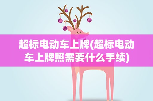 超标电动车上牌(超标电动车上牌照需要什么手续)
