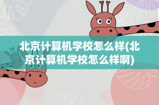 北京计算机学校怎么样(北京计算机学校怎么样啊)