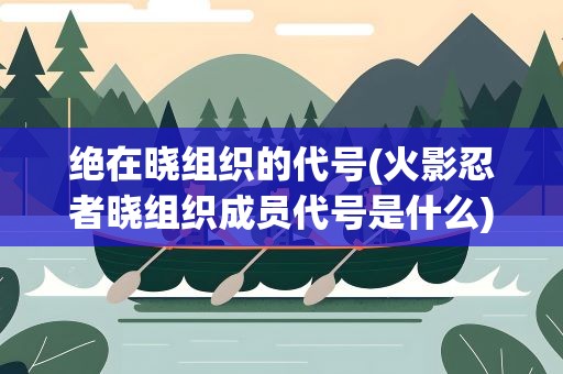 绝在晓组织的代号(火影忍者晓组织成员代号是什么)