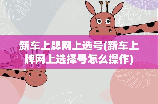 新车上牌网上选号(新车上牌网上选择号怎么操作)