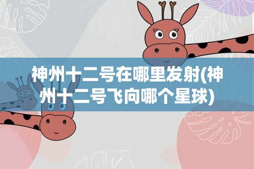 神州十二号在哪里发射(神州十二号飞向哪个星球)