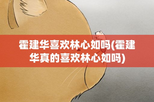 霍建华喜欢林心如吗(霍建华真的喜欢林心如吗)