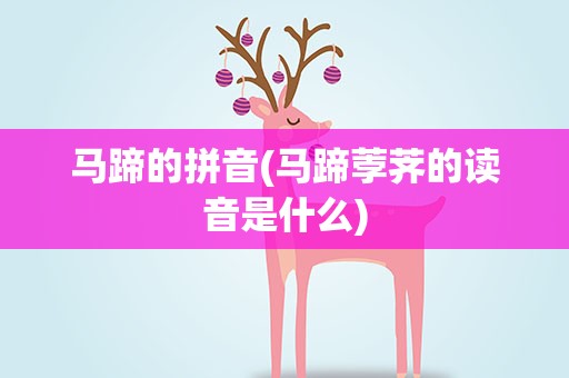马蹄的拼音(马蹄荸荠的读音是什么)