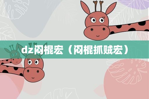 dz闷棍宏（闷棍抓贼宏）