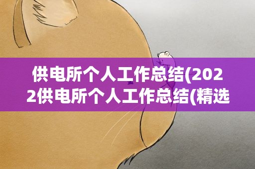 供电所个人工作总结(2022供电所个人工作总结(精选6篇))