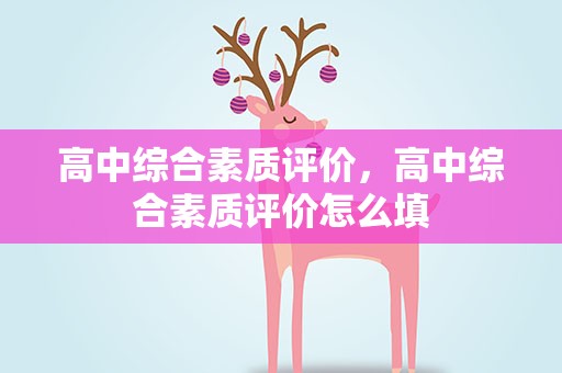 高中综合素质评价，高中综合素质评价怎么填