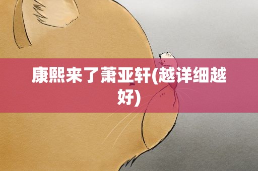 康熙来了萧亚轩(越详细越好)