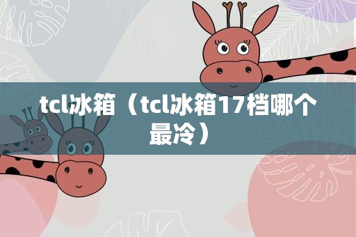 tcl冰箱（tcl冰箱17档哪个最冷）