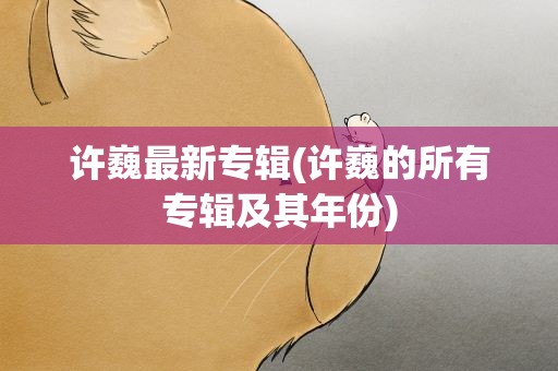 许巍最新专辑(许巍的所有专辑及其年份)