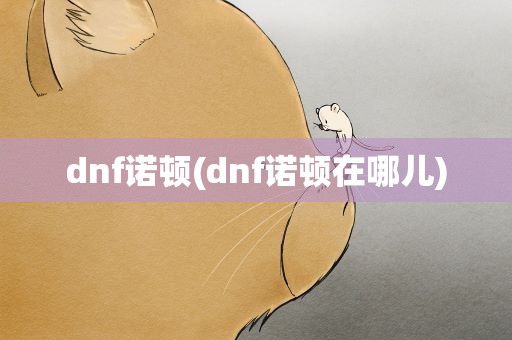 dnf诺顿(dnf诺顿在哪儿)