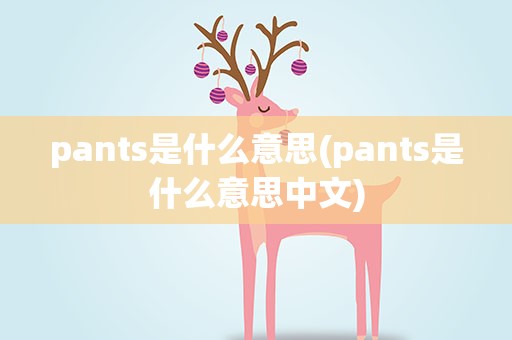 pants是什么意思(pants是什么意思中文)