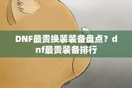 DNF最贵换装装备盘点？dnf最贵装备排行