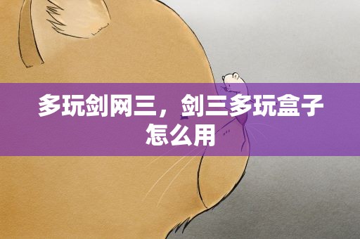 多玩剑网三，剑三多玩盒子怎么用