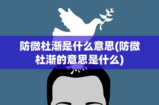 防微杜渐是什么意思(防微杜渐的意思是什么)