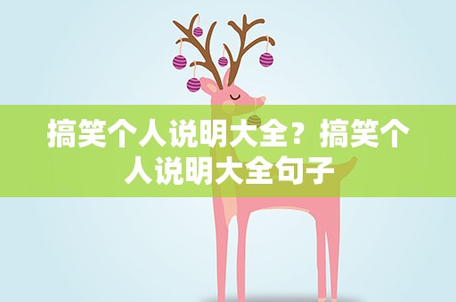 搞笑个人说明大全？搞笑个人说明大全句子