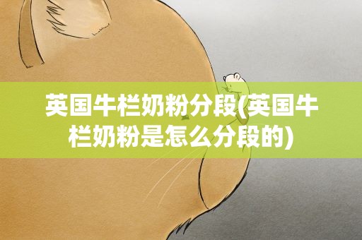 英国牛栏奶粉分段(英国牛栏奶粉是怎么分段的)
