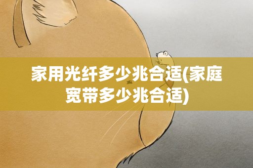 家用光纤多少兆合适(家庭宽带多少兆合适)