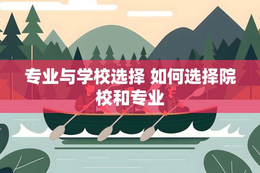 专业与学校选择 如何选择院校和专业