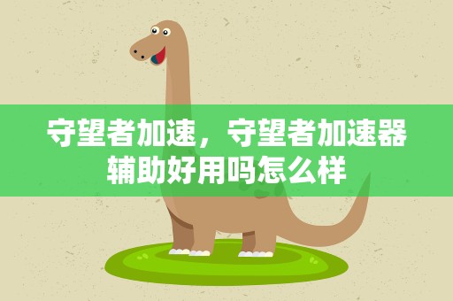 守望者加速，守望者加速器辅助好用吗怎么样