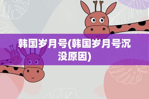 韩国岁月号(韩国岁月号沉没原因)