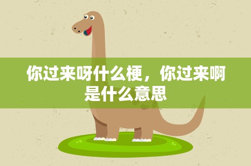 你过来呀什么梗，你过来啊是什么意思