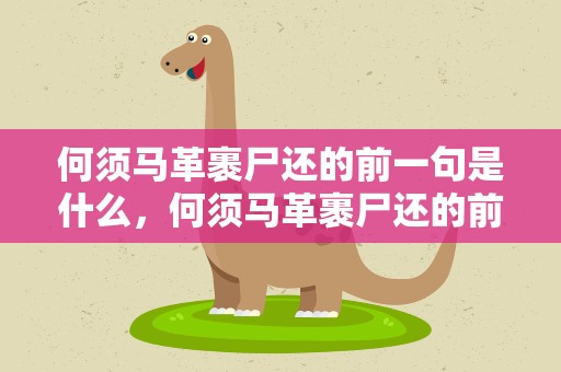何须马革裹尸还的前一句是什么，何须马革裹尸还的前一句是什么意思